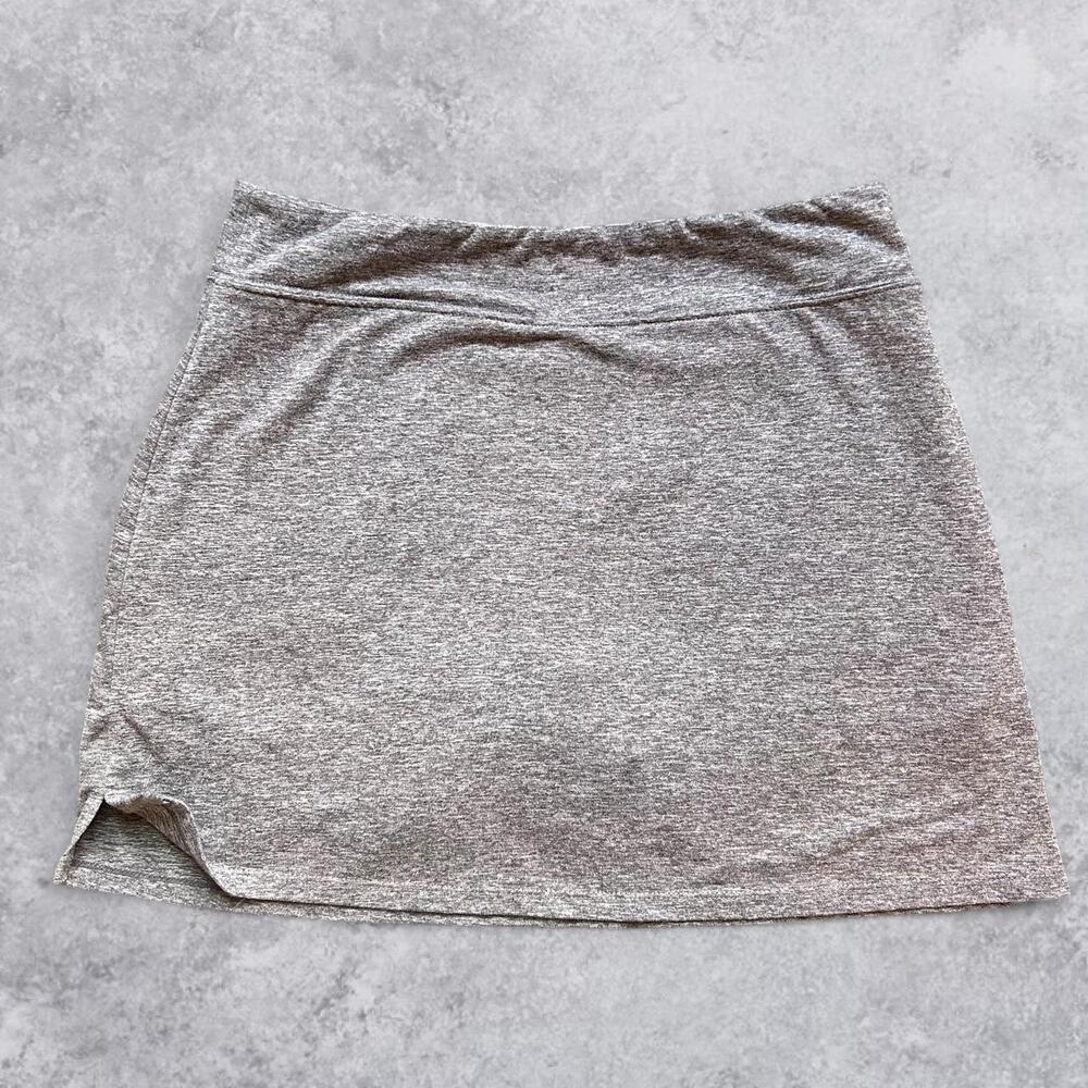 Gray Mini Skort Skirt Side Slit Stretchy Soft Athleticwear - M